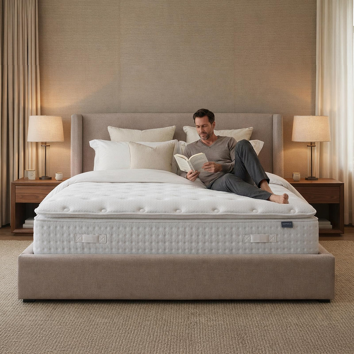 INCEPDREAM 14 Inch Queen Size Mattress pillow top hybrid with cooling Tencel cover