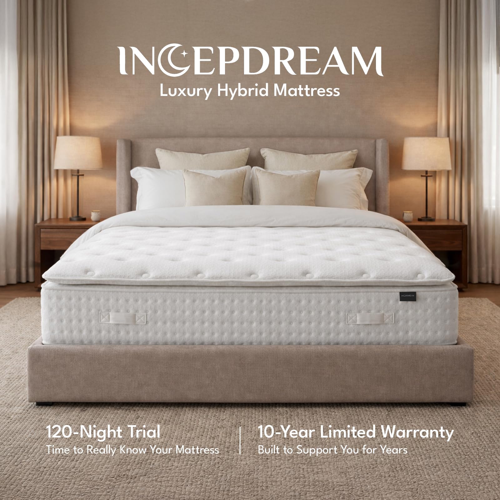 Ideal for hot sleepers with cooling fabric on INCEPDREAM mattress