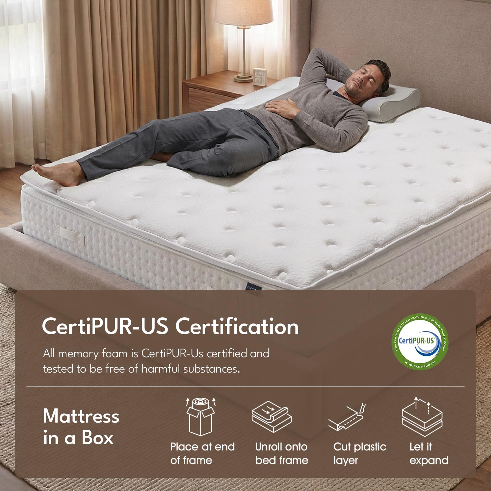 365-night warranty included with INCEPDREAM 14 Inch Queen Size Mattress