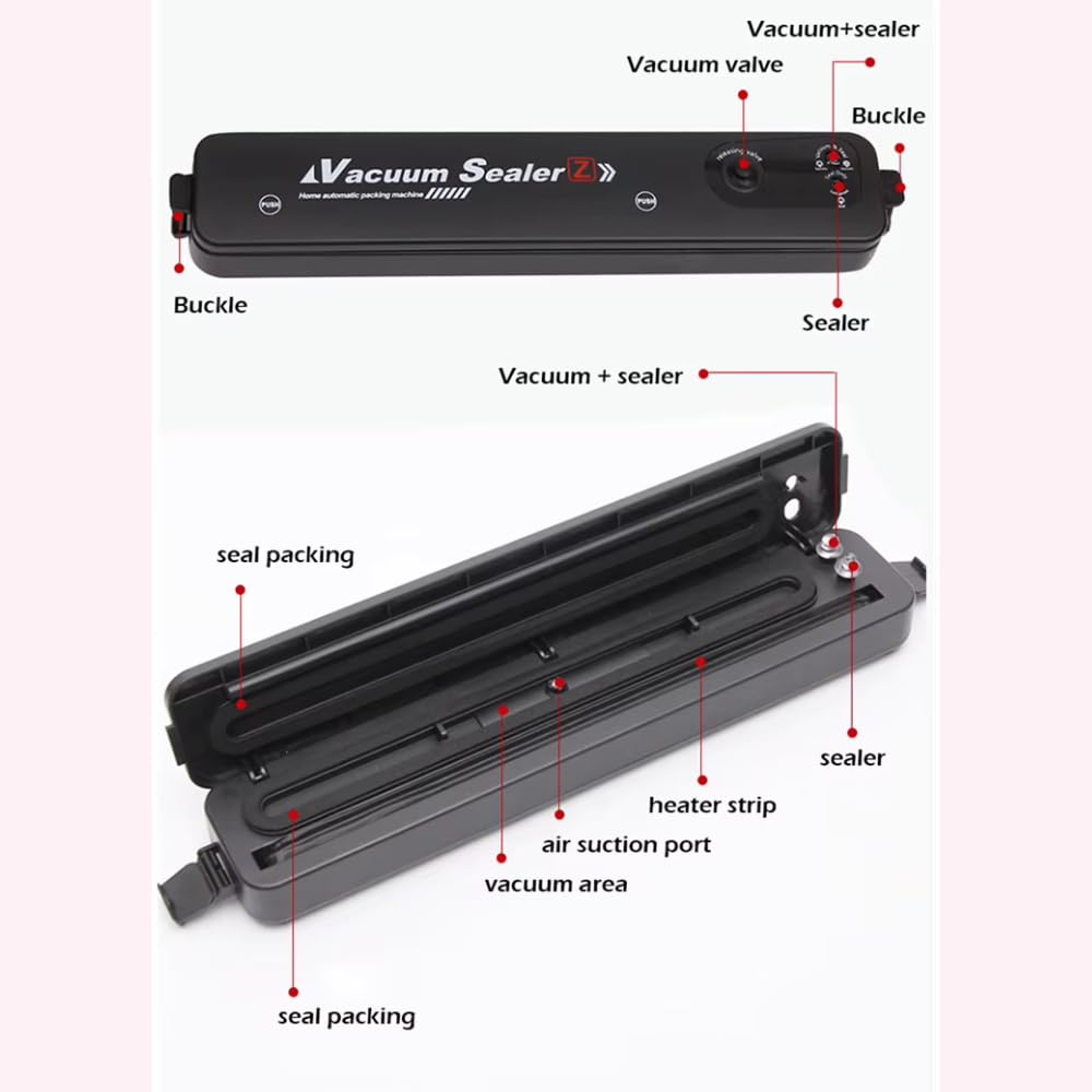 Vacuum sealer handling dry moist wet and cold foods