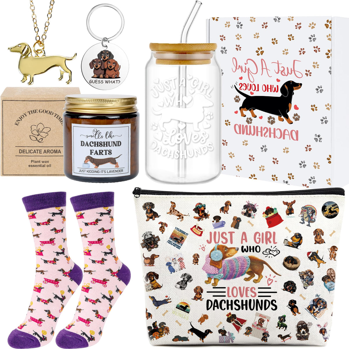 incok dachshund gifts set gift box with six items