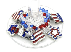 Independence Day patriotic wine charms for party glasses