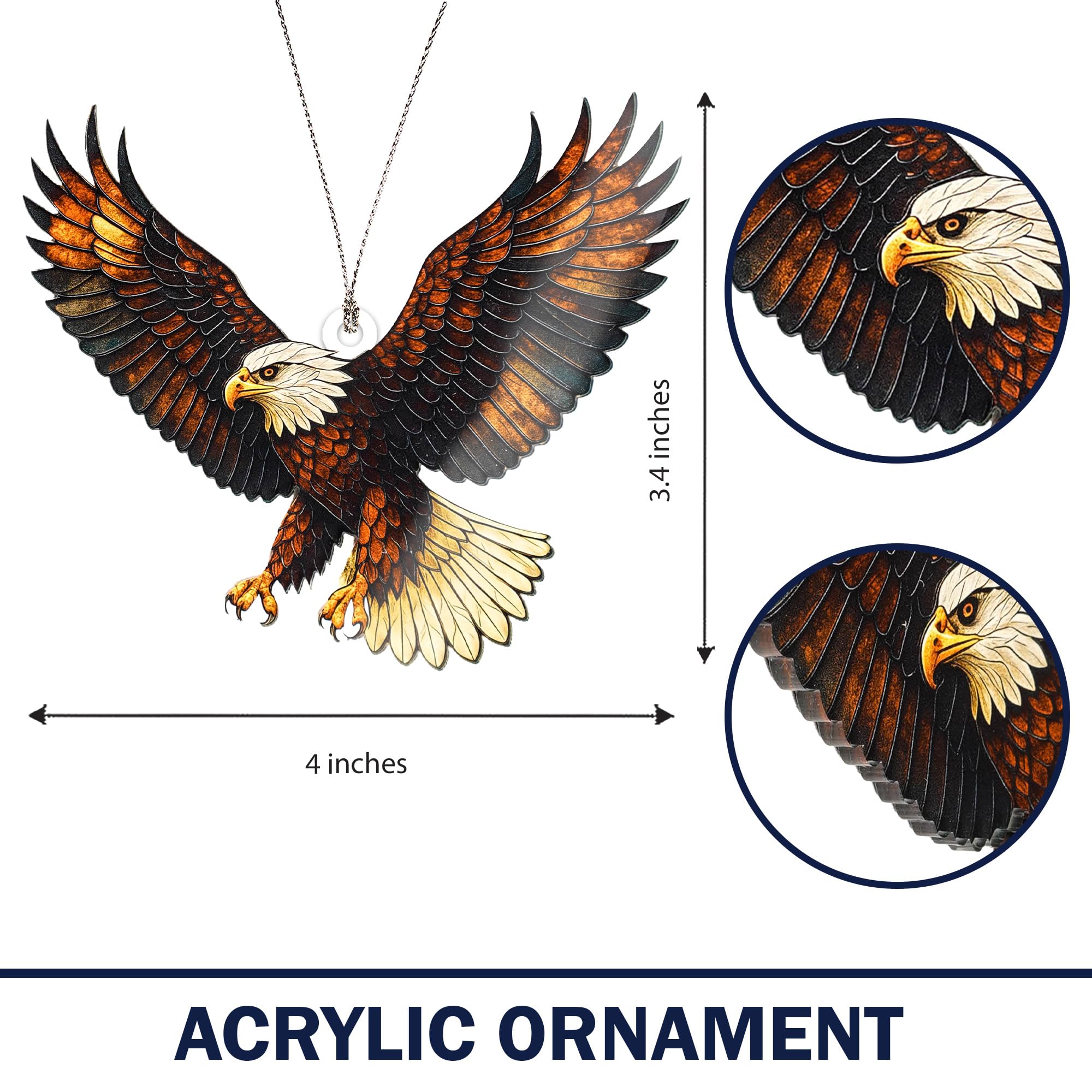 independence day decor eagle ornament on festive display