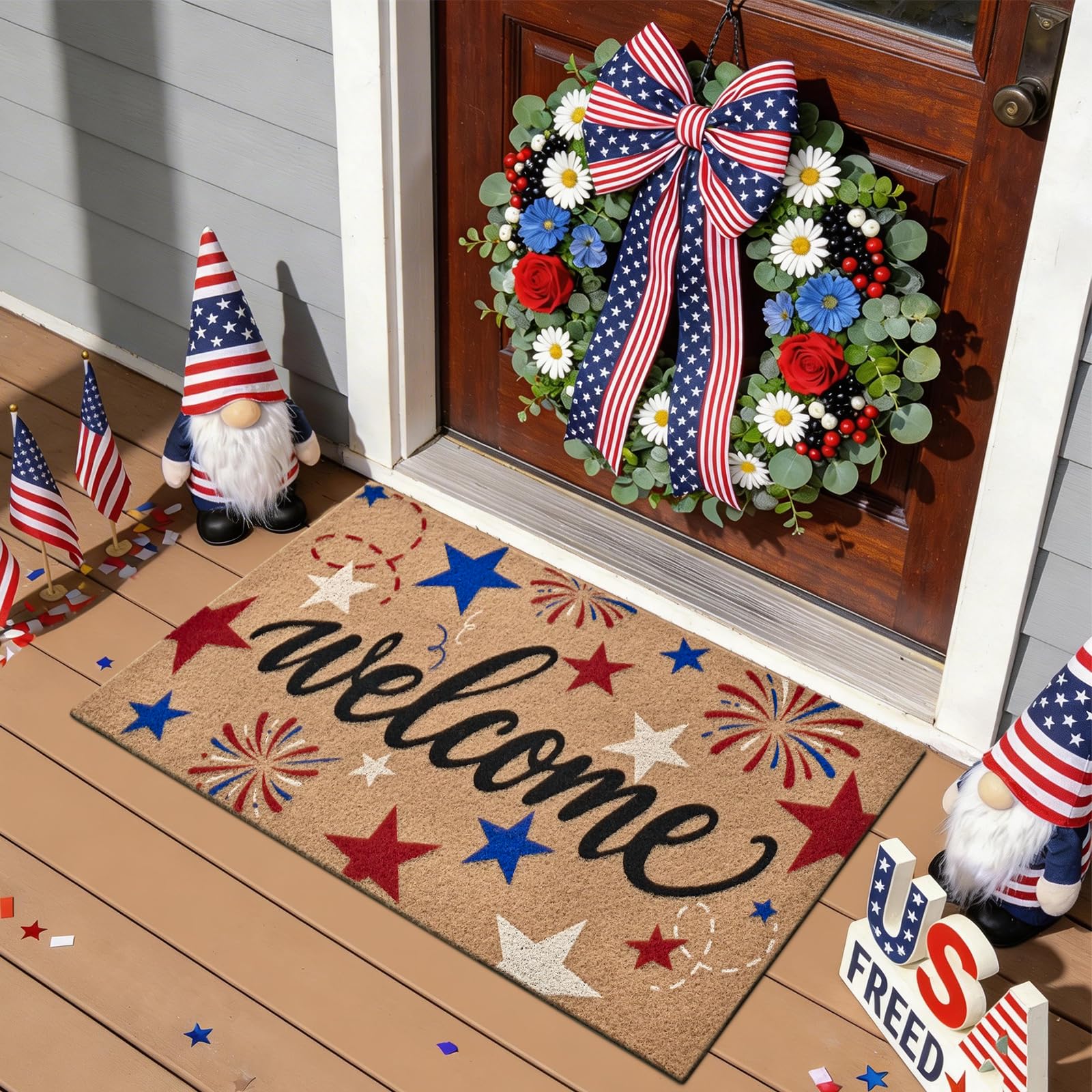 Artificial coconut fiber door mat for high-traffic areas