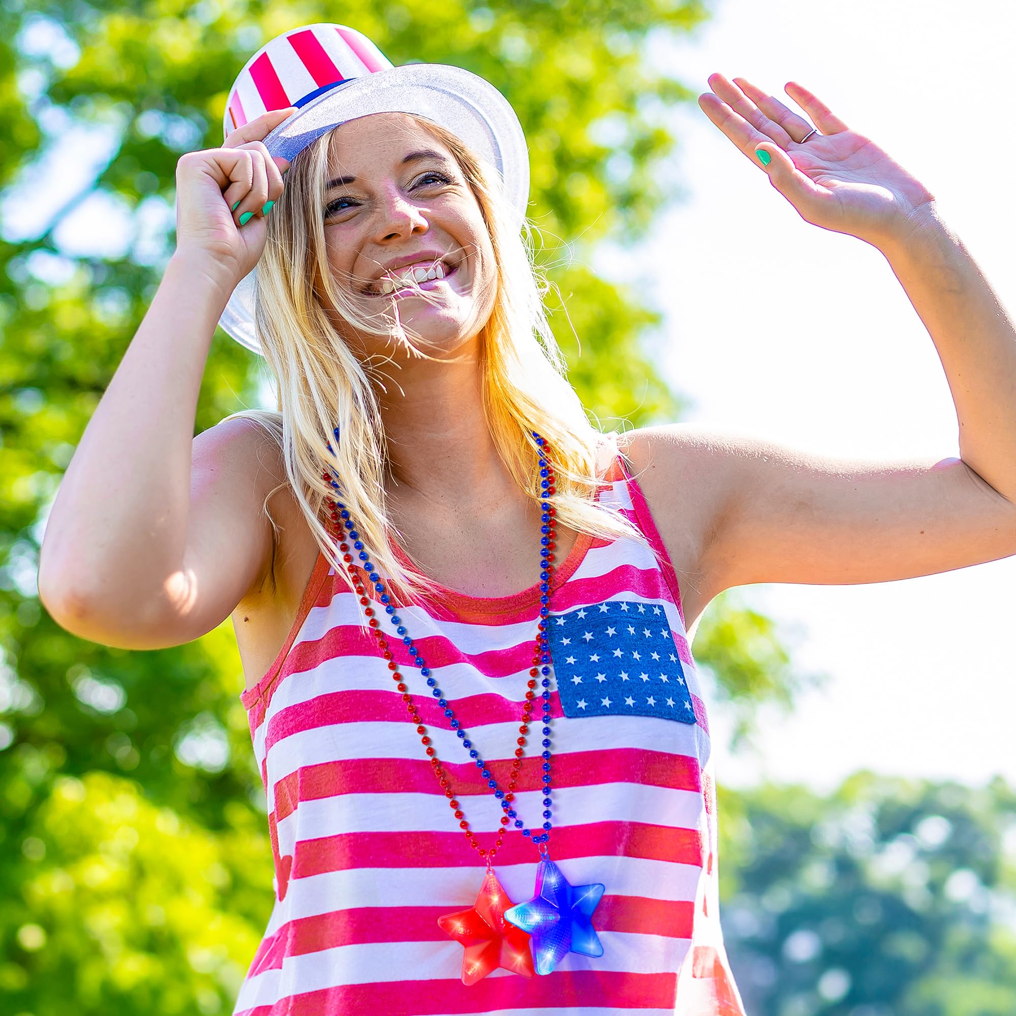 Star design glow necklace for July 4th
