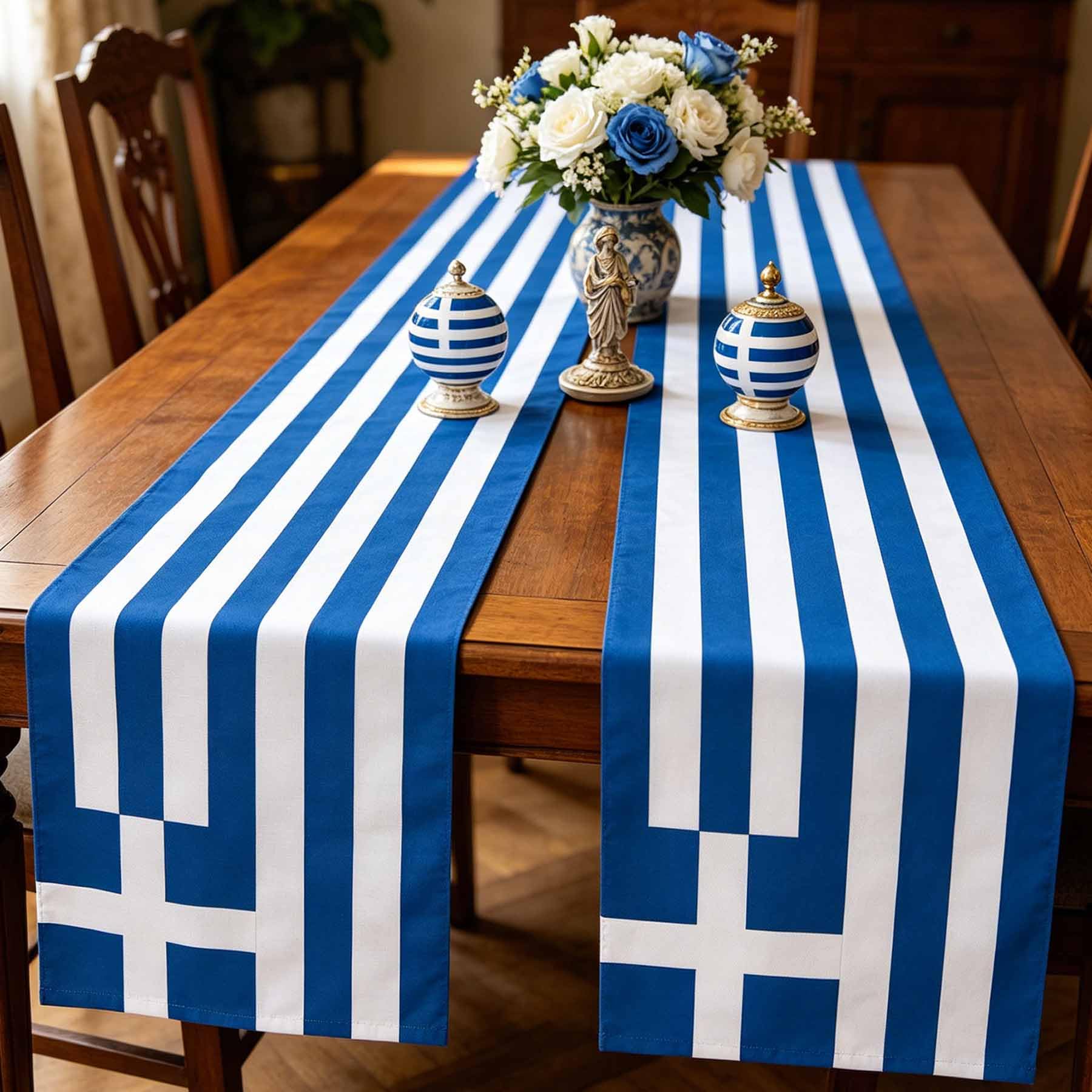 Independence Day Greece table runner 2pcs