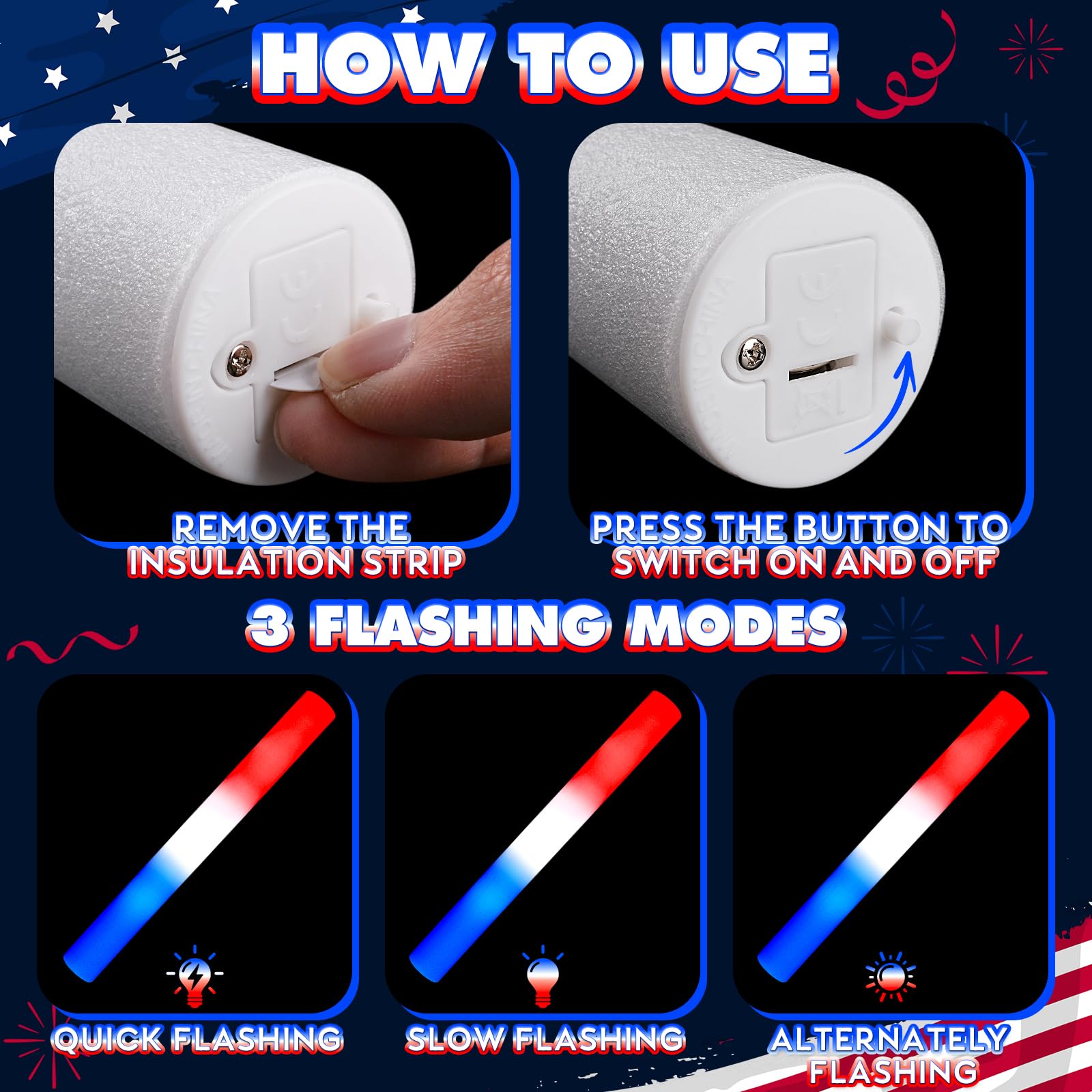 Independence Day parade supplies glow sticks set by OLUPP
