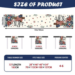 Independence Day decor table runner flat lay