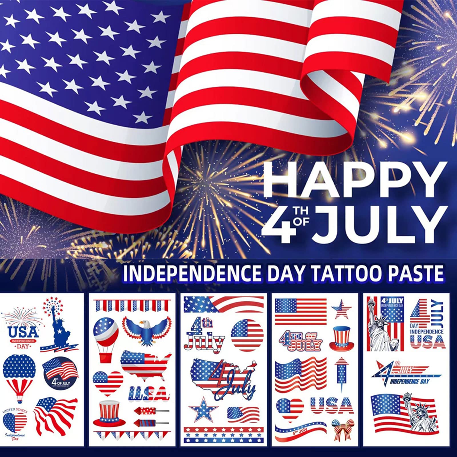 Independence Day themed tattoo designs for skin