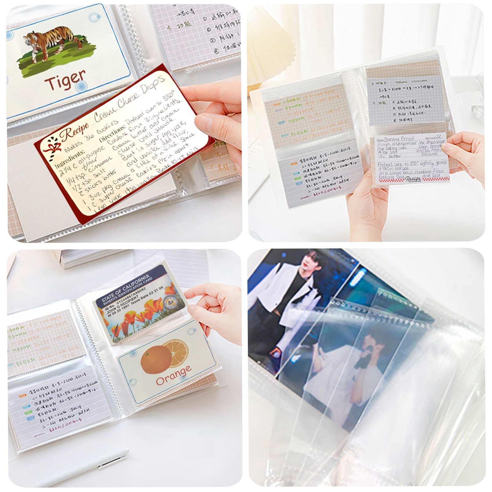 5.1 x 3.5 inch index card organizer pouch