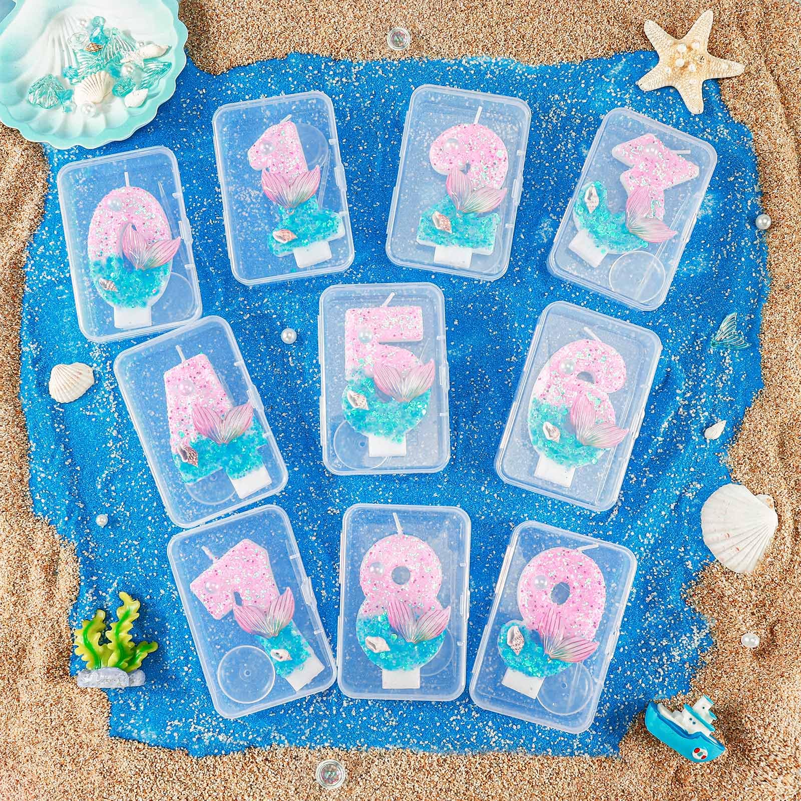 Mermaid party candle versatile for birthdays and ocean parties
