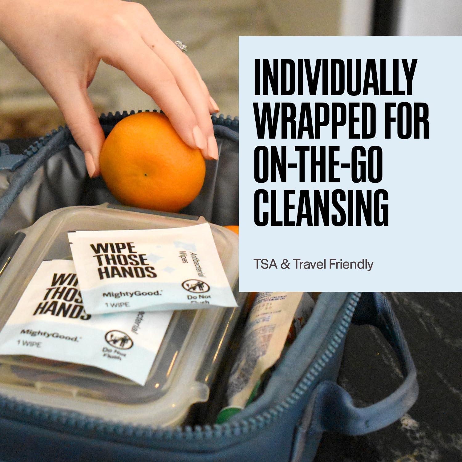 Individually wrapped grab and go wipes image