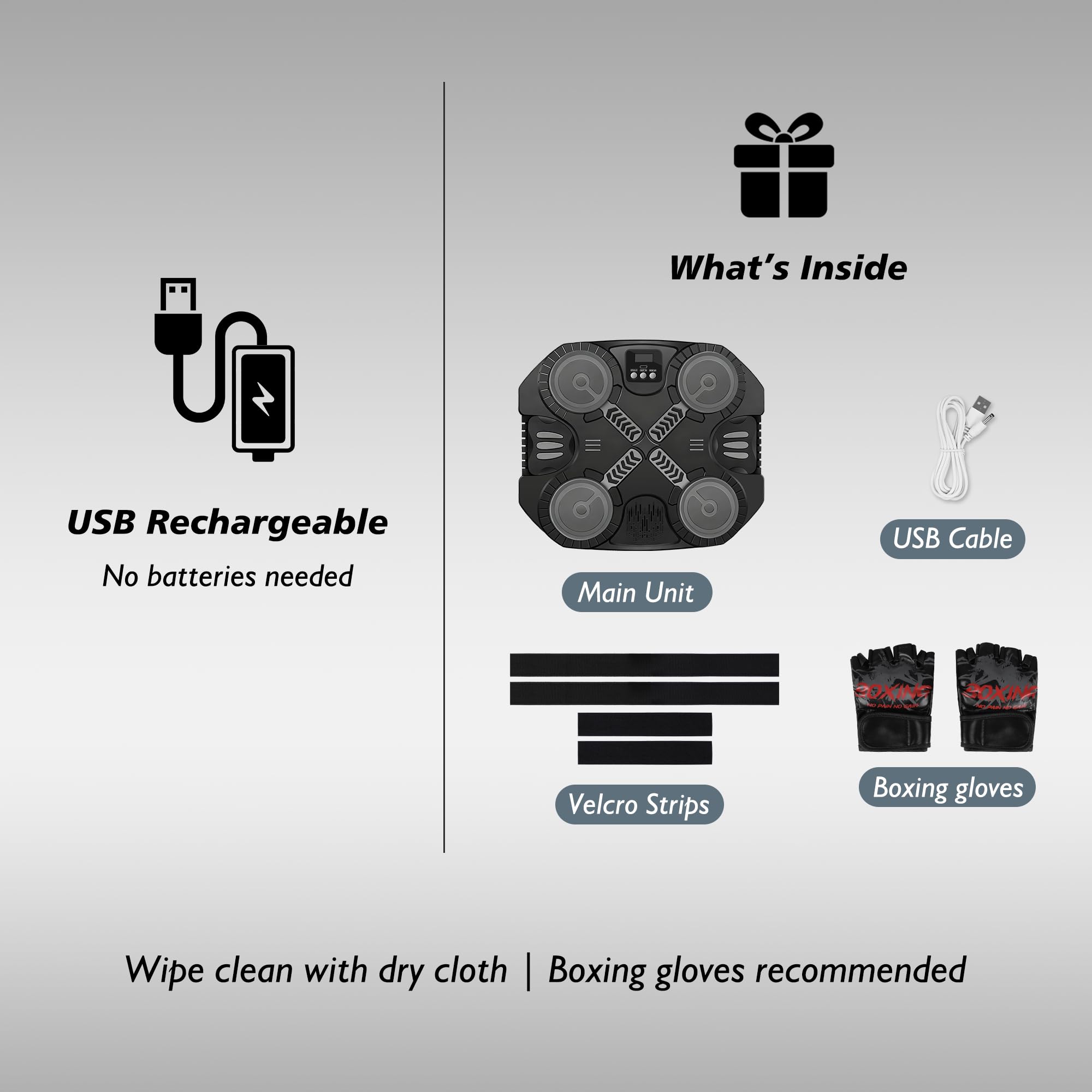 Indoor boxing toy suitable for boys and girls in black