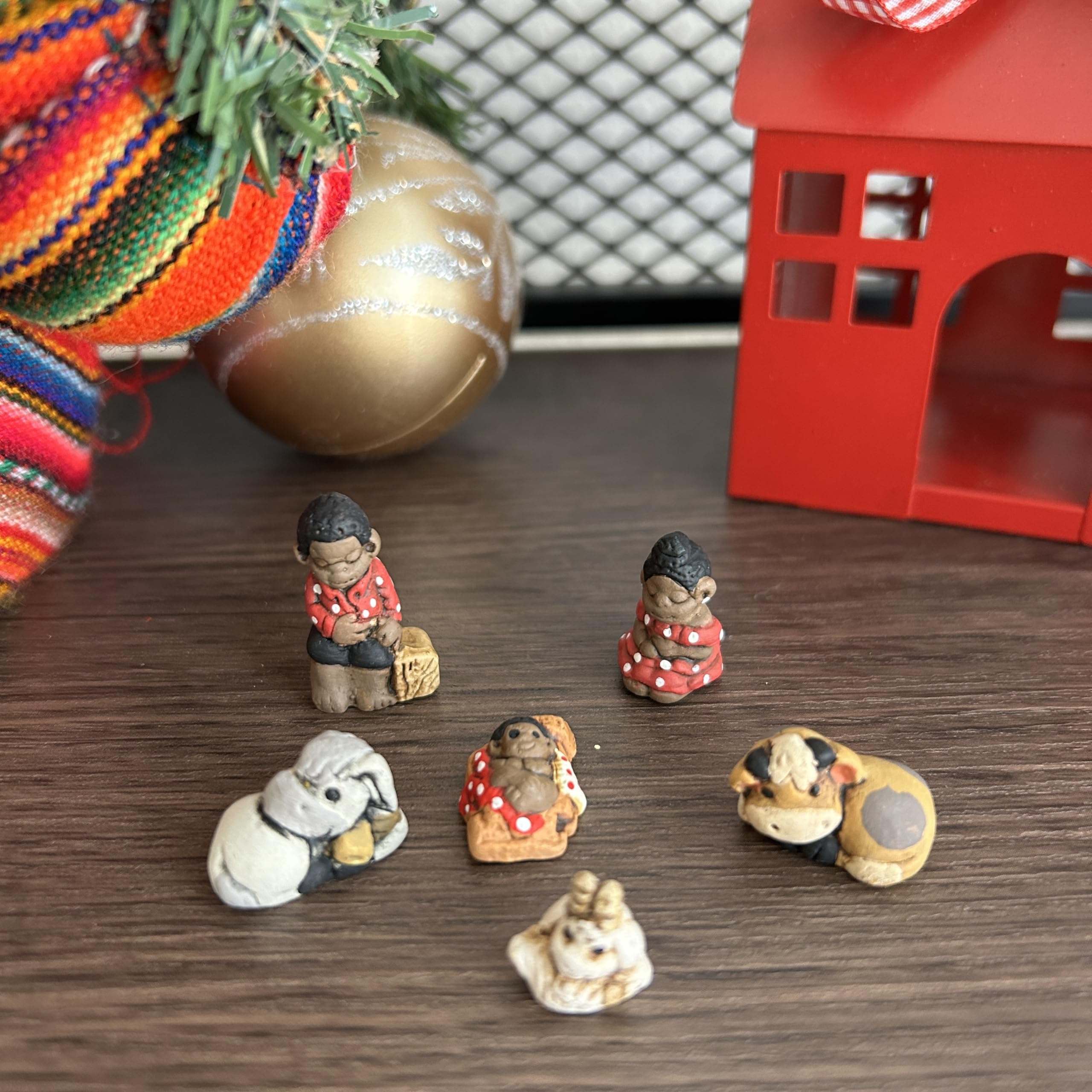 Afro Peruvian nativity set miniature figures
