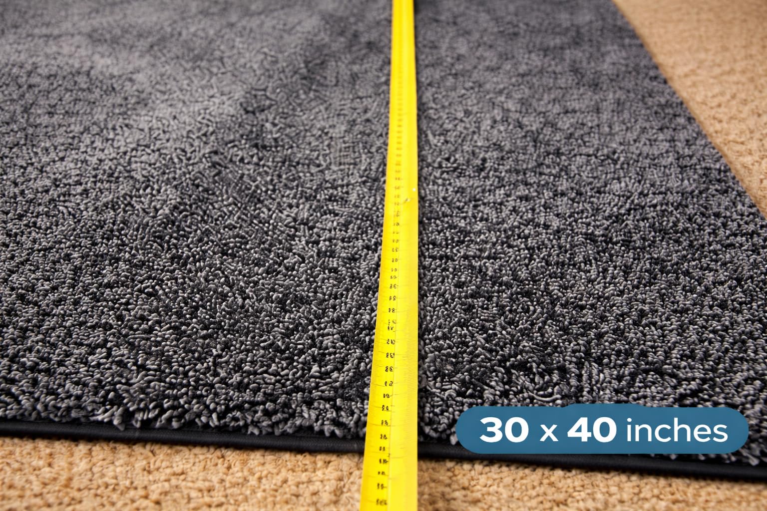 Absorbent microfiber door mat for entryways and kitchens