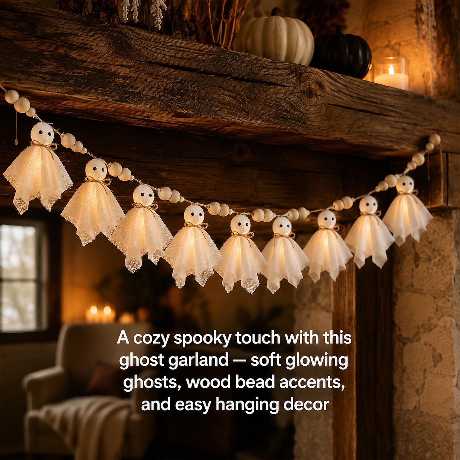 Indoor Halloween decor banner for mantles doors windows