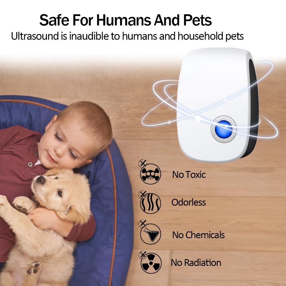 Plug-in ultrasonic pest repeller safe for humans and pets