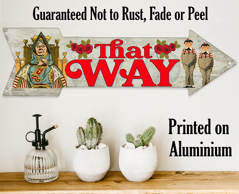 Indoor outdoor display Alice in Wonderland signs