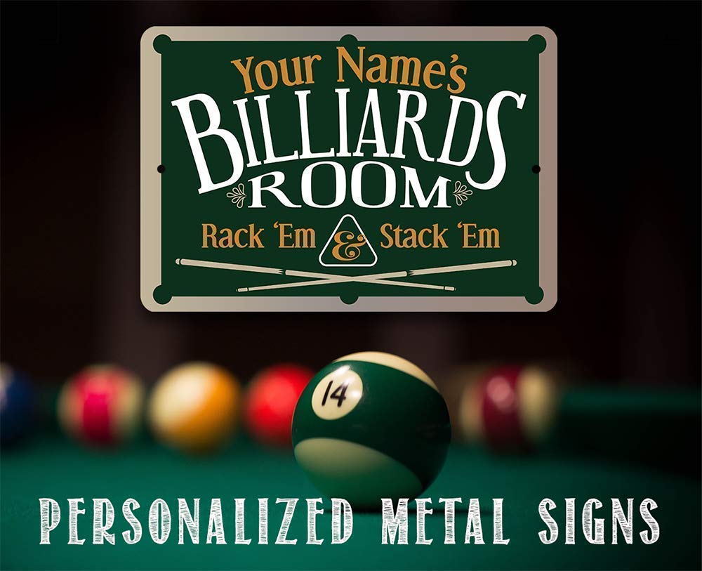 Indoor outdoor billiards sign in aluminum