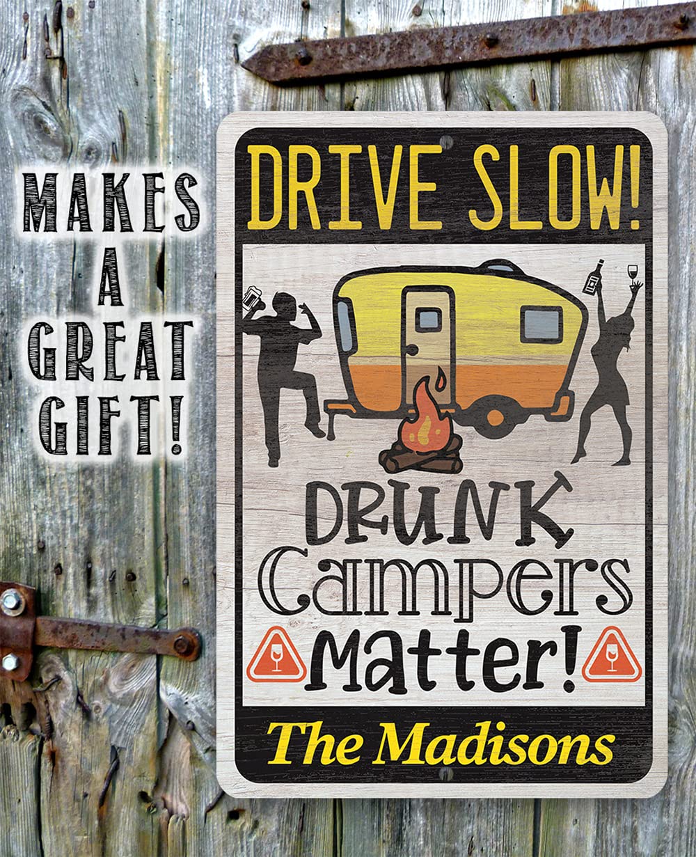 Aluminum camping sign suitable for indoors or outdoors with epoxy ink