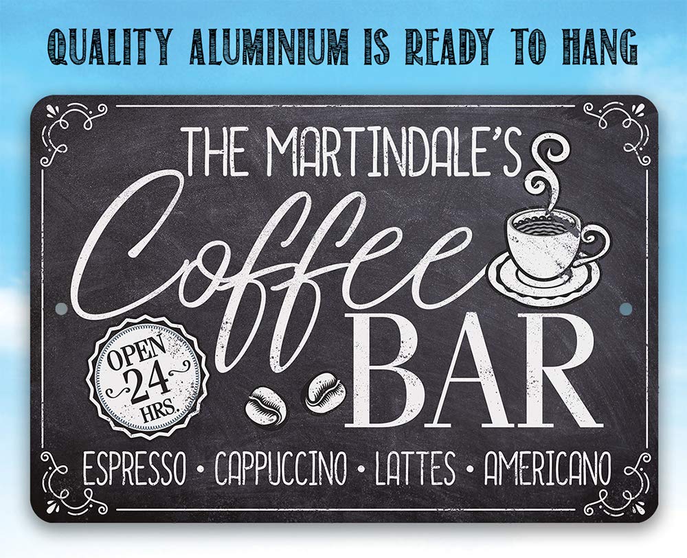 Indoor outdoor coffee bar sign in farmhouse kitchen style