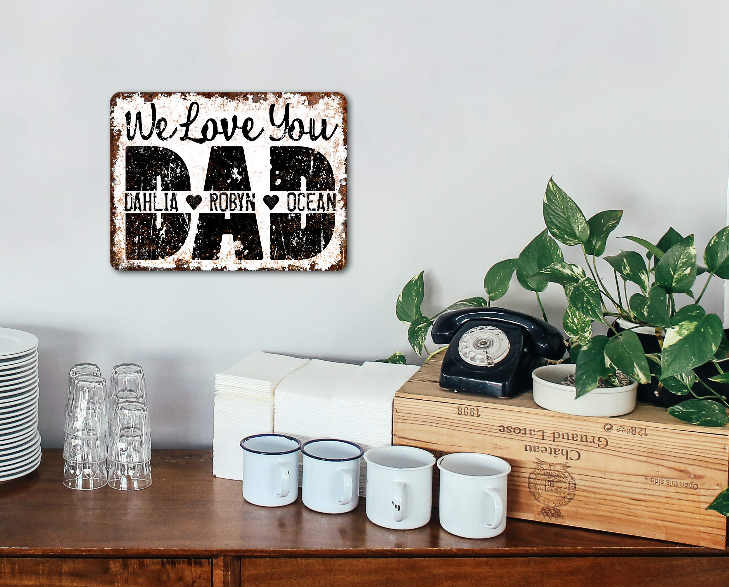 Personalized Dad sign with multiple names