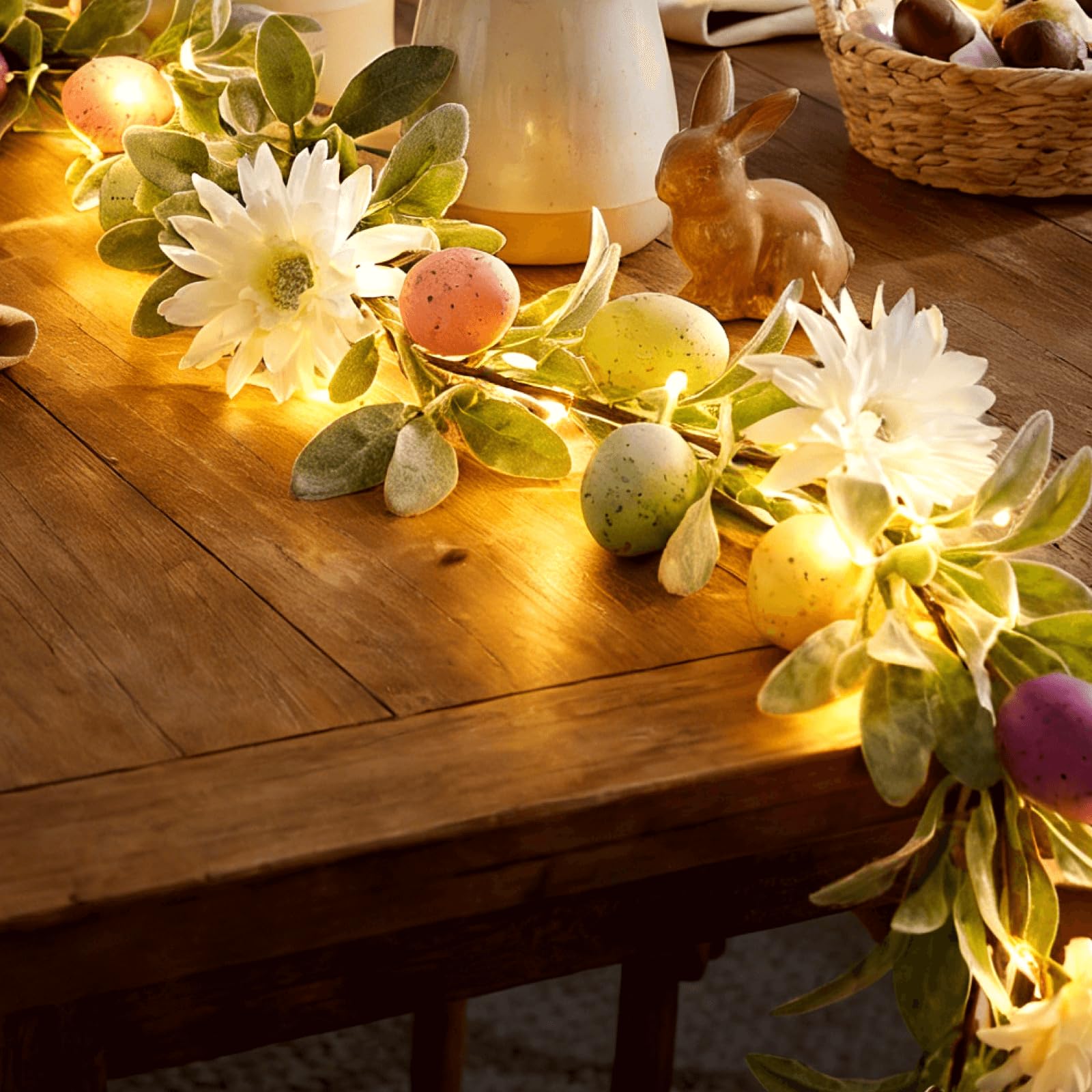 Flexible bendable garland suitable for fireplace mantel