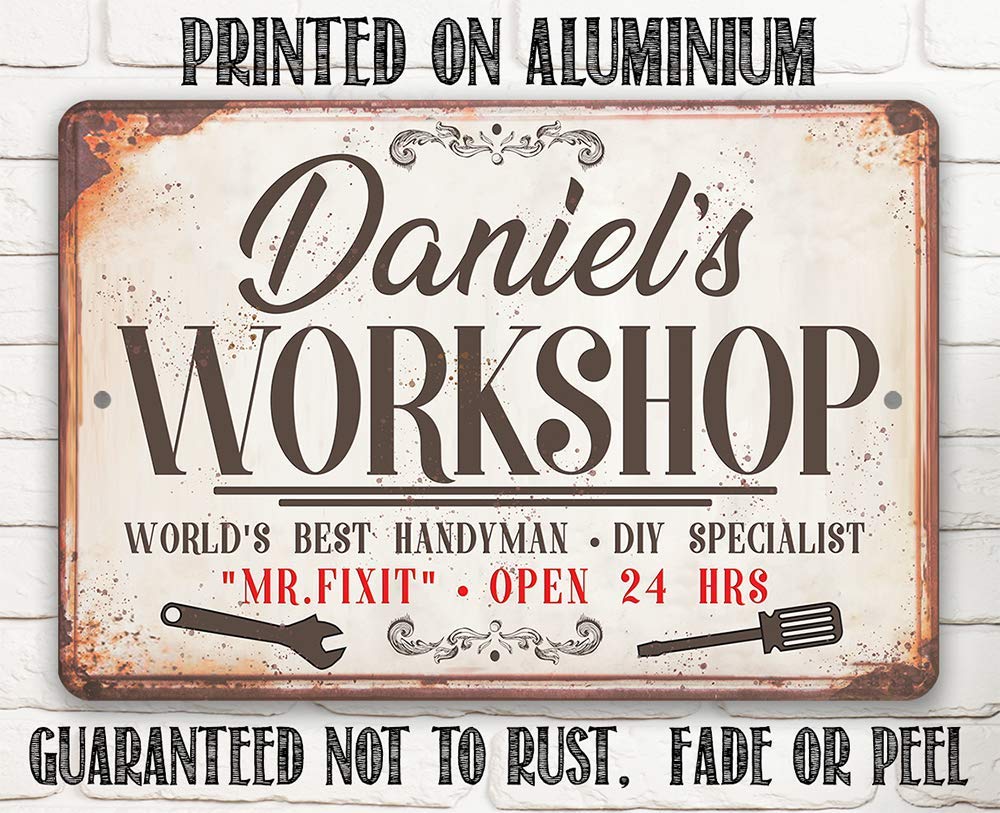 Indoor outdoor garage sign 12x18 aluminum