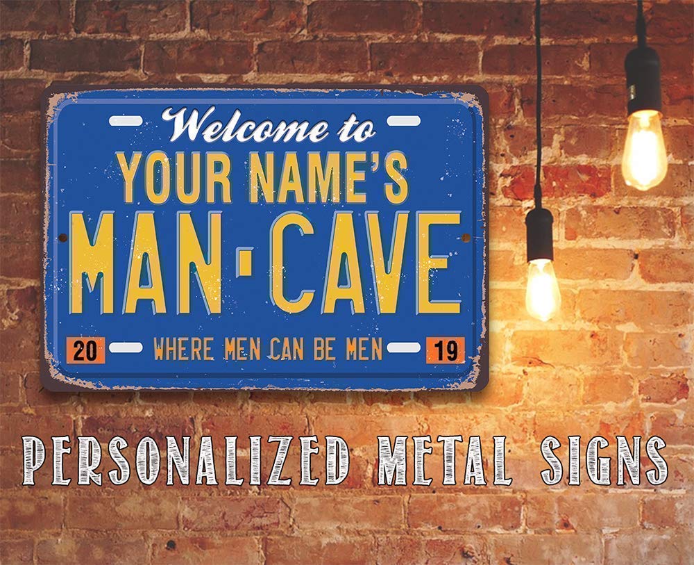 Indoor outdoor man cave decor sign with two screw holes