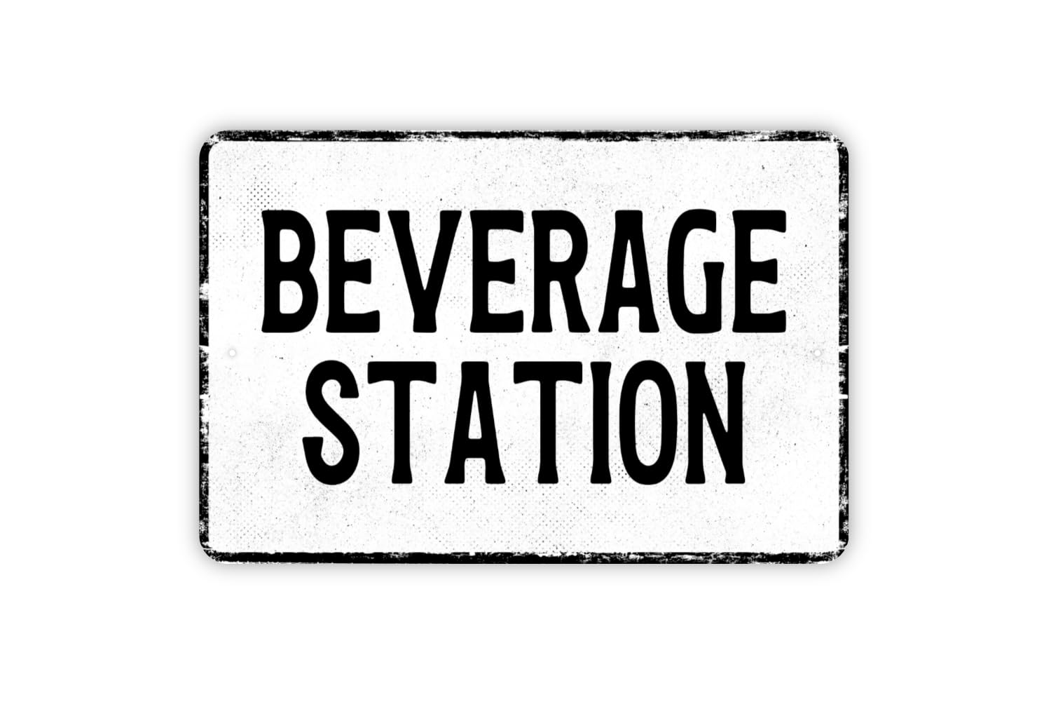 Gloss print finish on Beverage Station metal sign