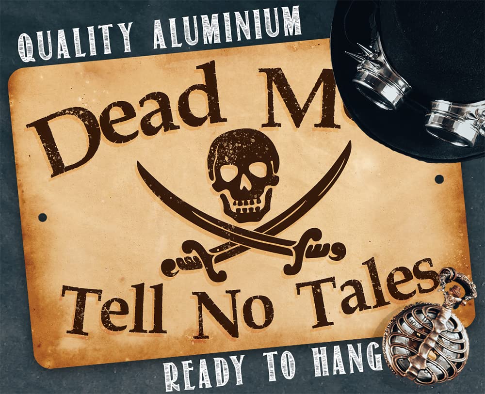 Indoor outdoor metal sign for hangout spaces and pirate decor