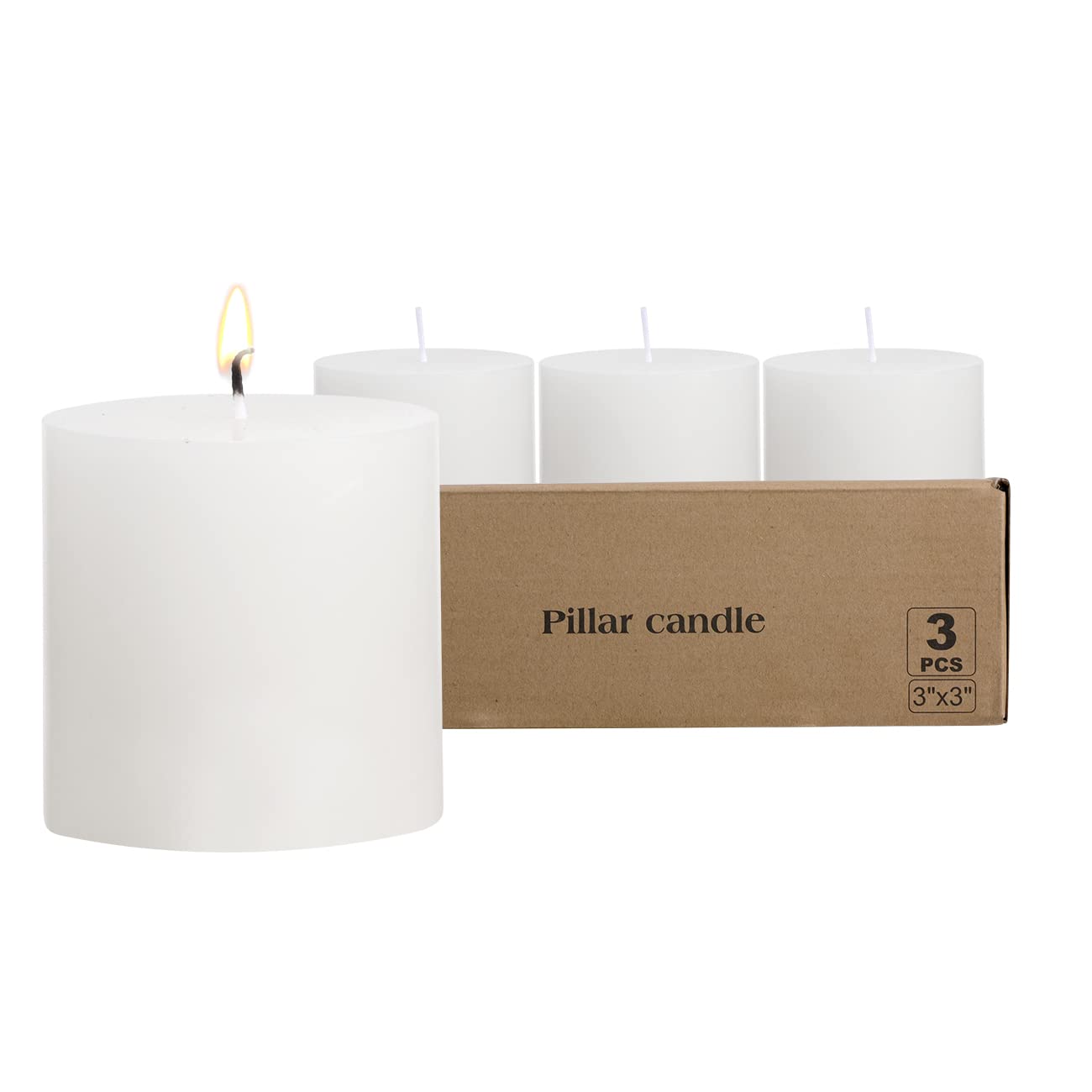 Versatile unscented pillar candles for indoor outdoor use
