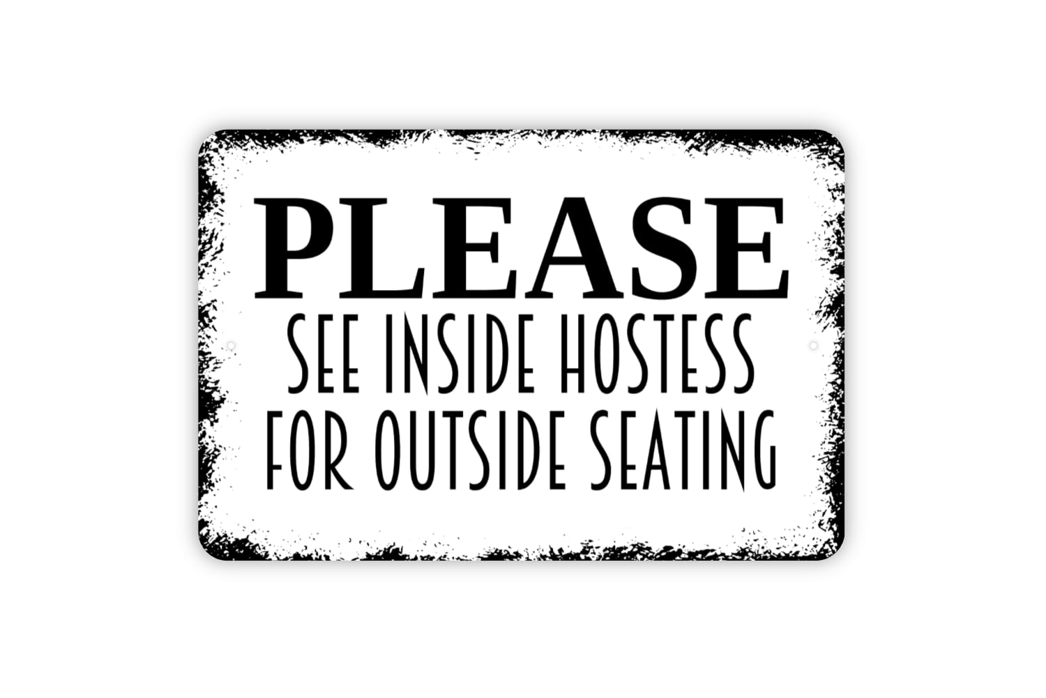 Thin lightweight sign with rounded corners