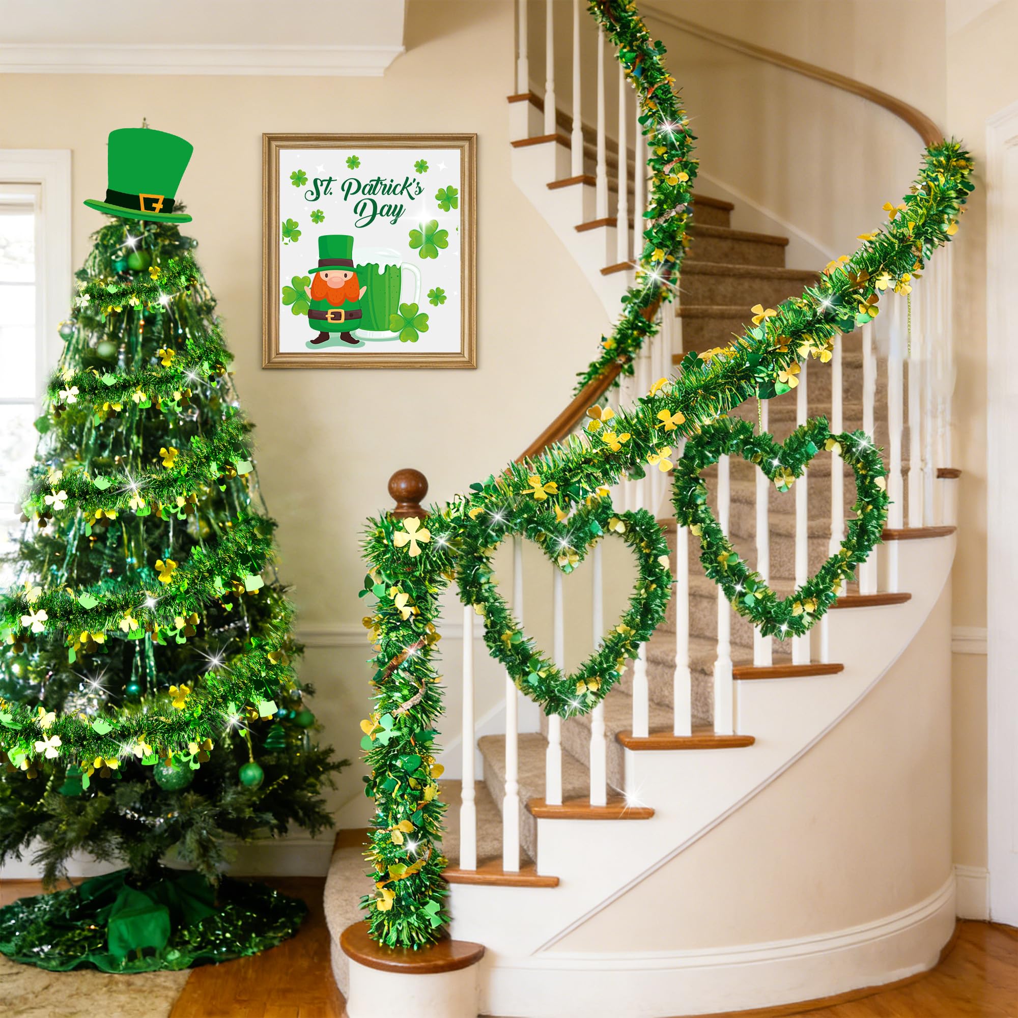 Indoor outdoor use garland suitable for mantles walls and trees