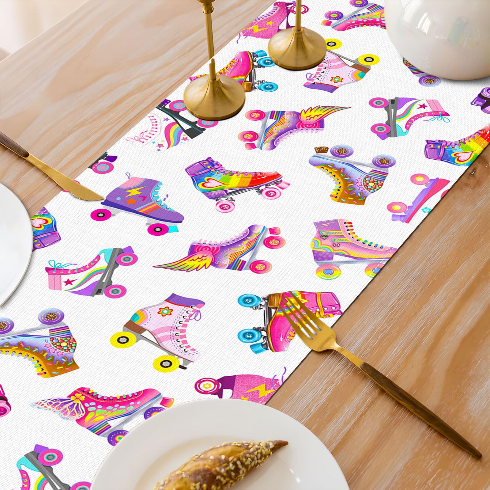 roller skate party decor on dining table by Heyfary