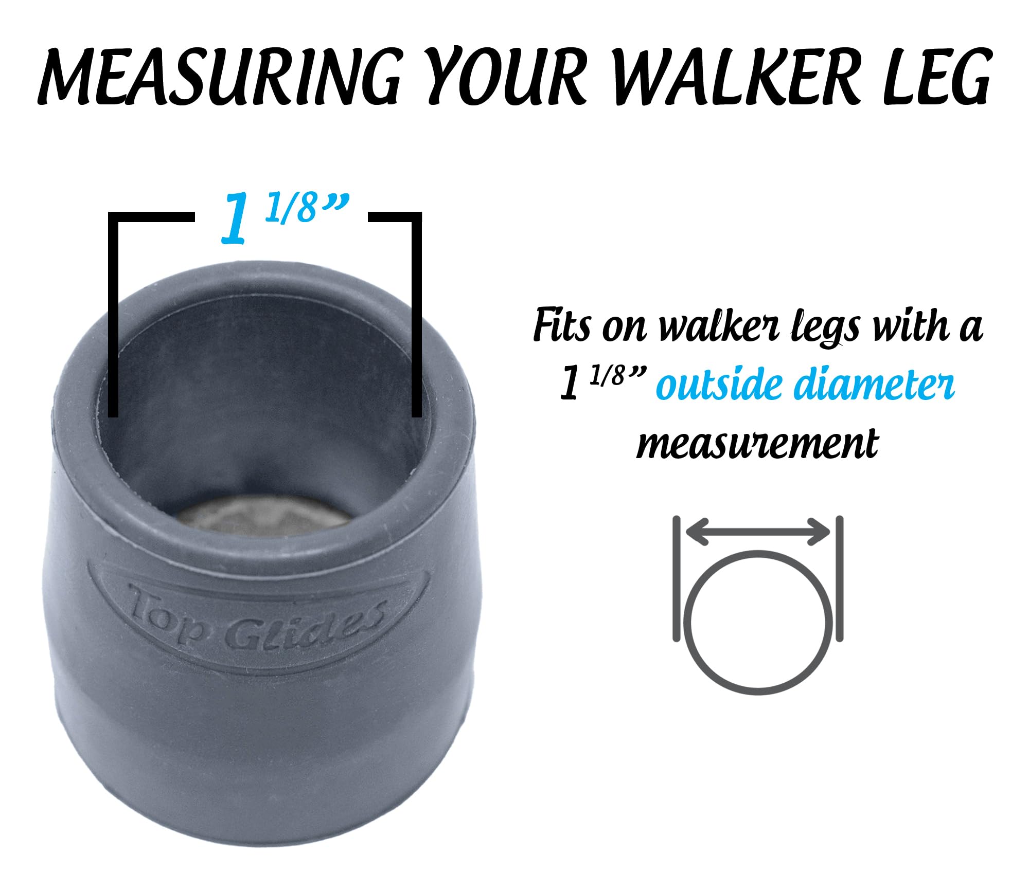 Indoor and outdoor use walker glide tips