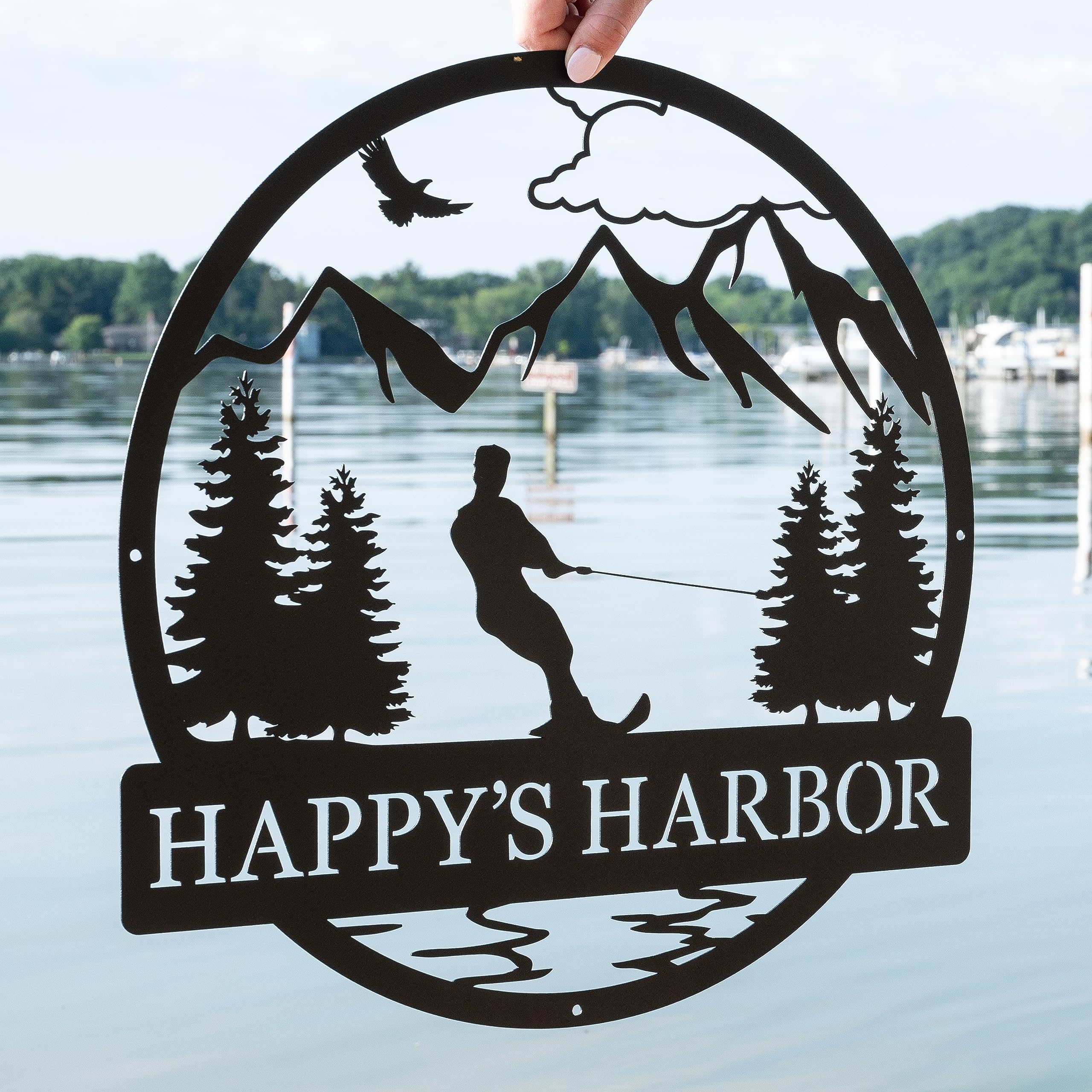 Indoor and outdoor display ready water ski sign