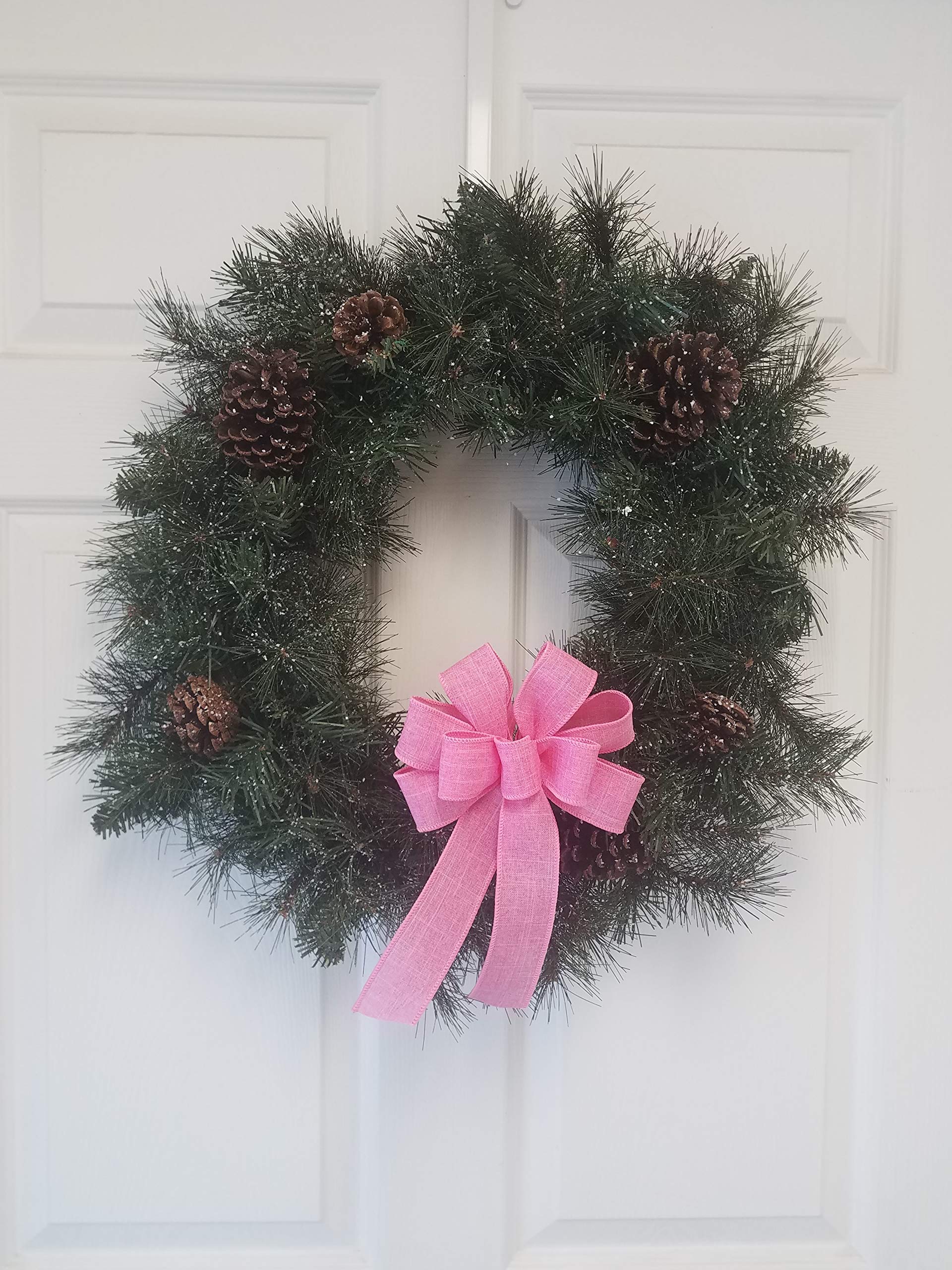 Reusable wired ribbon bow for wreaths and decor