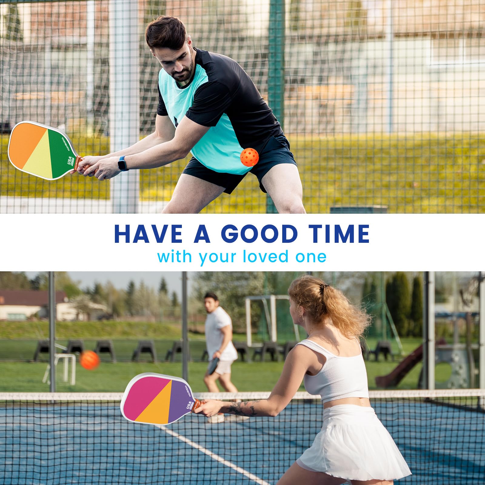 Indoor pickleball balls included with Patchwork G&P set
