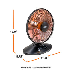 Indoor radiant heater with safety features tip over overheat MT-BFGD-8C