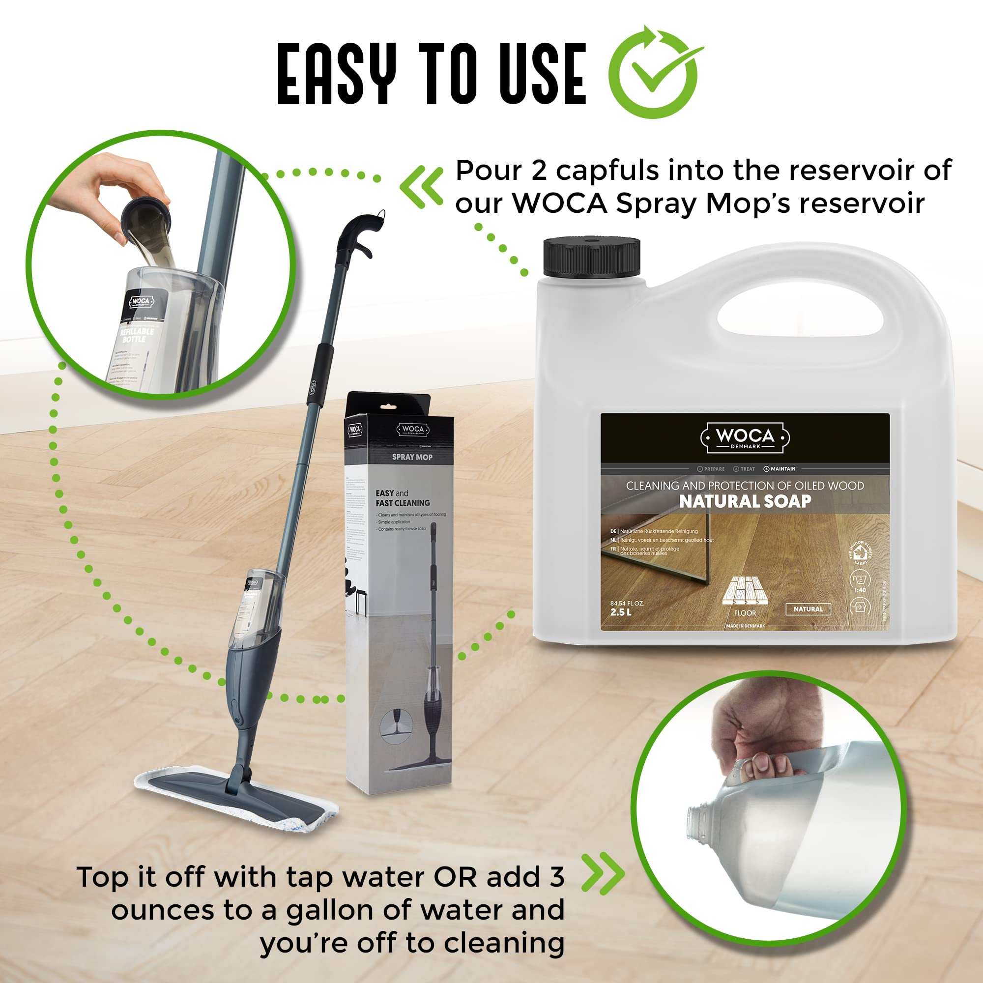 WOCA Maintain Step routine cleaning reference