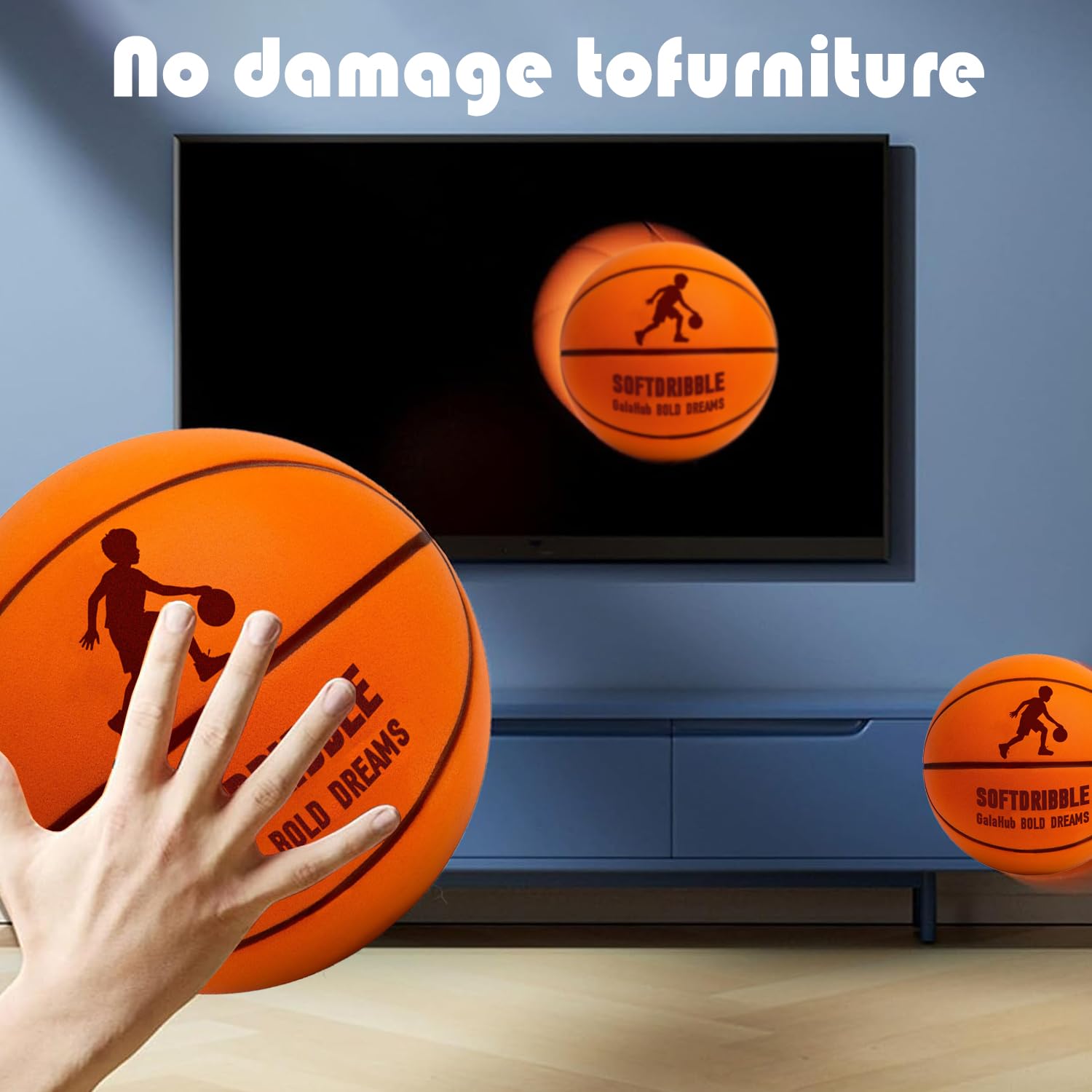 Indoor training foam ball GalaHub Size 5 on smooth floors