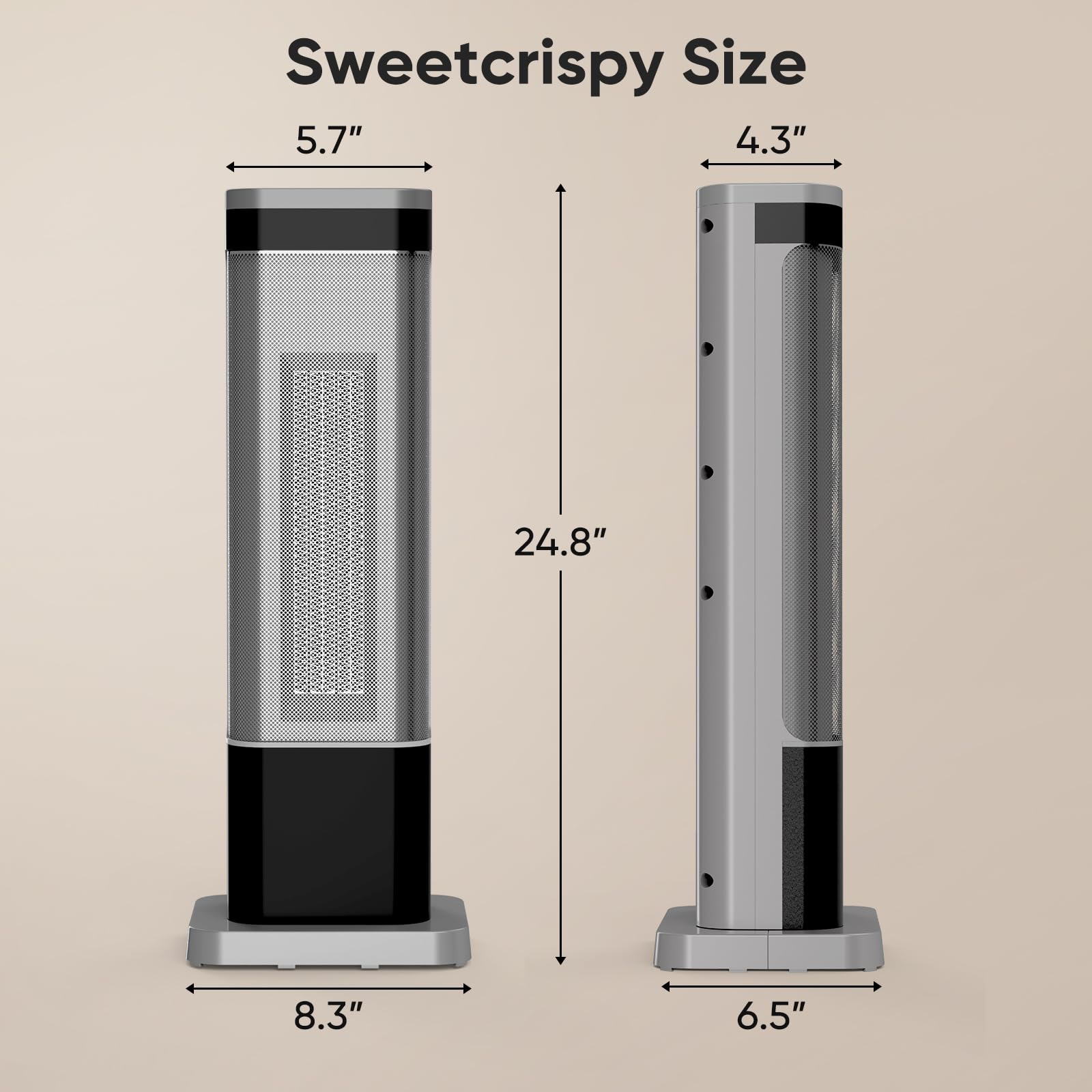 Compact 24inch heater suitable for office and living room