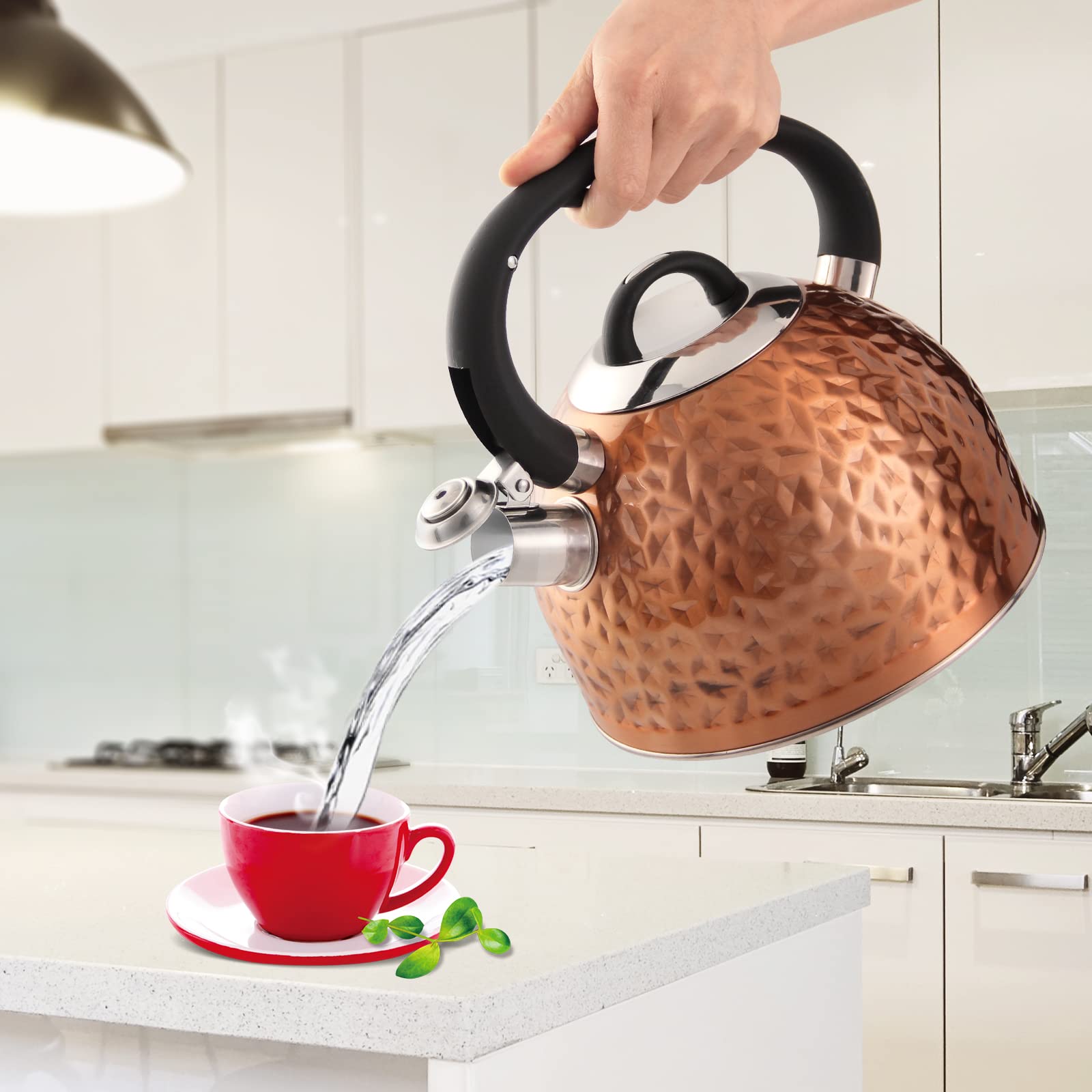 Diamond look finish tea kettle easy to clean