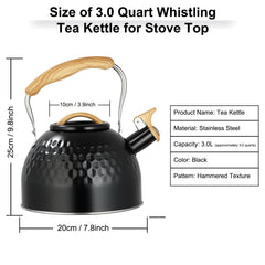 Patterned Black kettle with piano baked paint finish