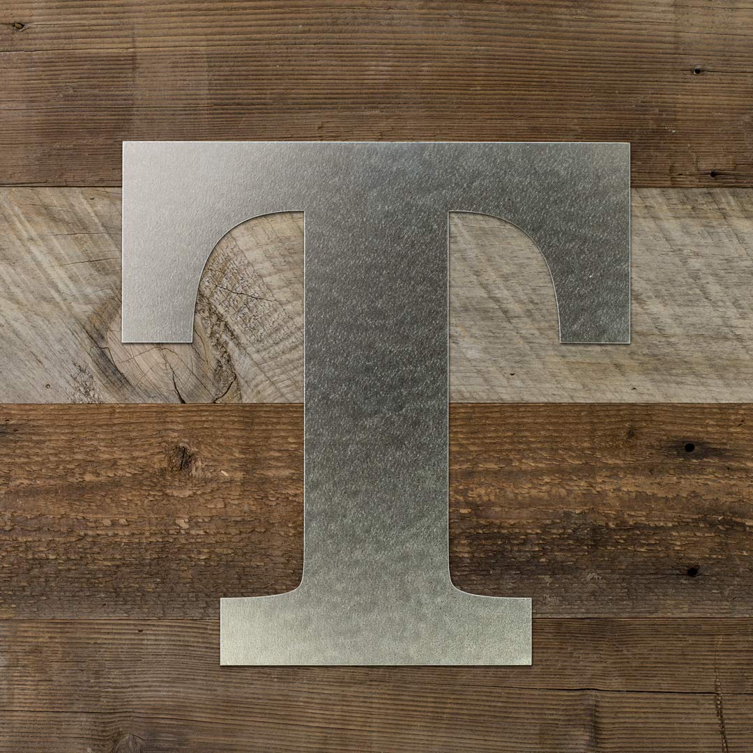 Industrial style metal letter for family room decor