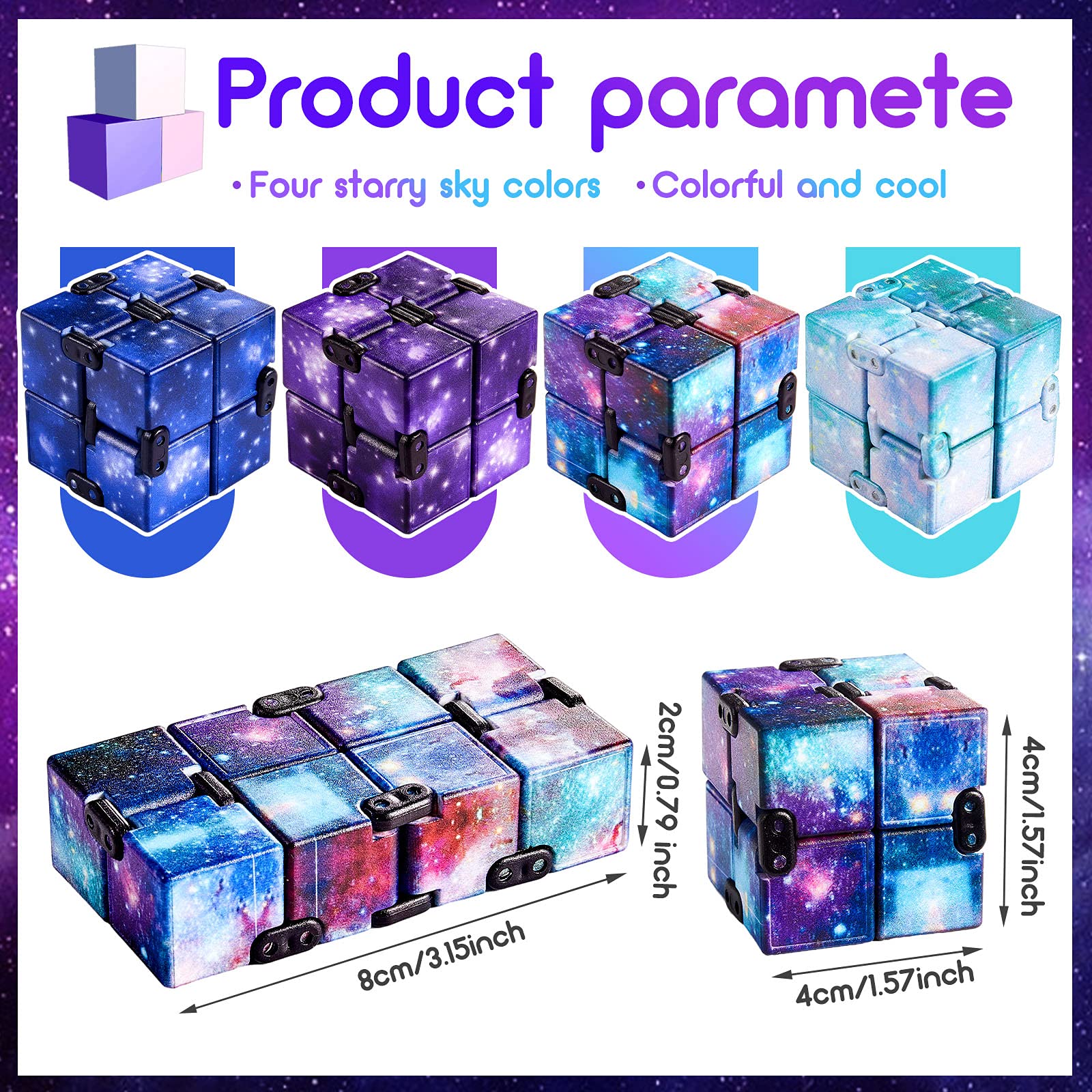 Infinity Cube stress relief sensory fidget toy close up