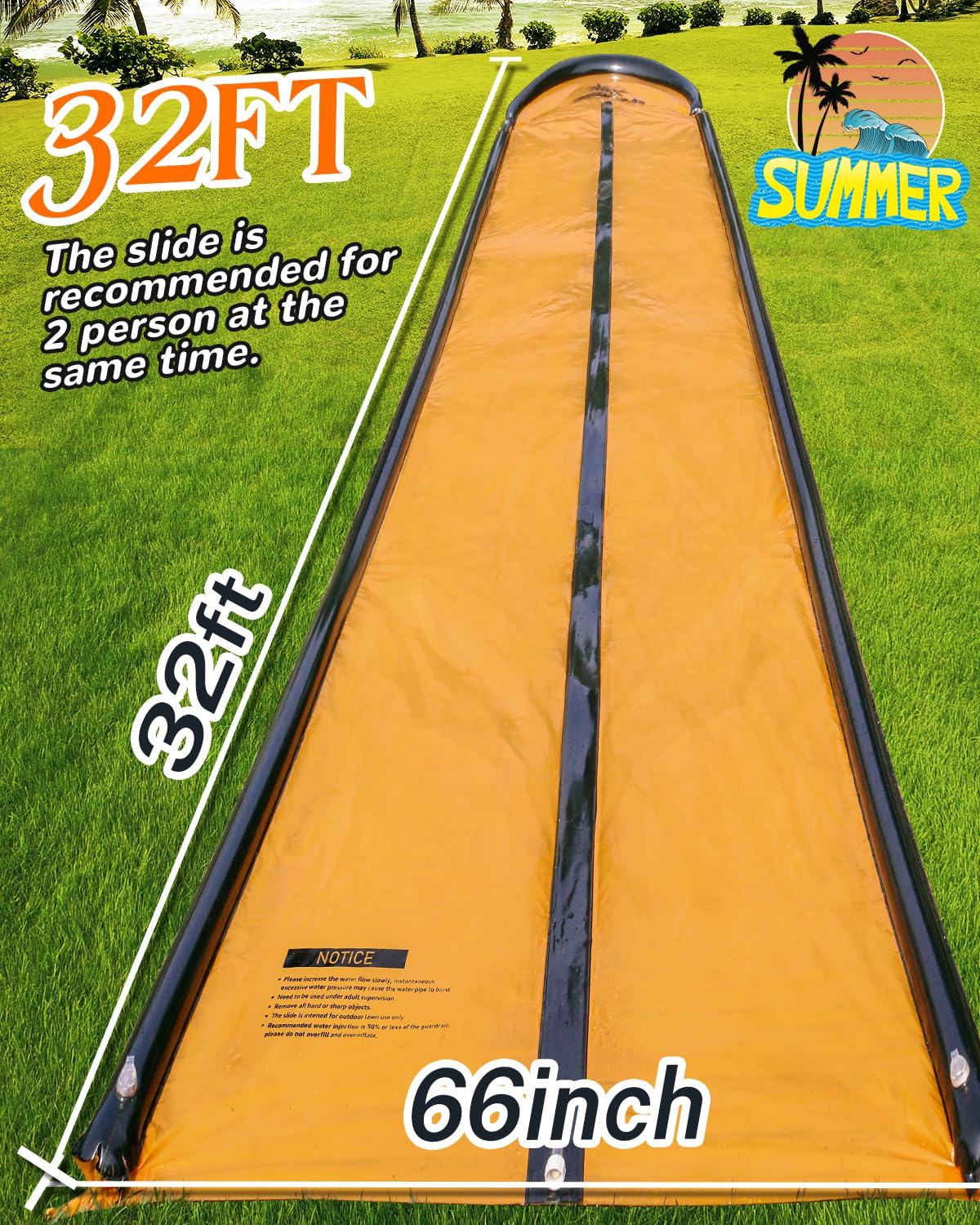 Two inflatable bodyboards included with Slip Water and Slide