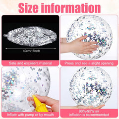 Silver glitter inflatable beach ball by Civaner