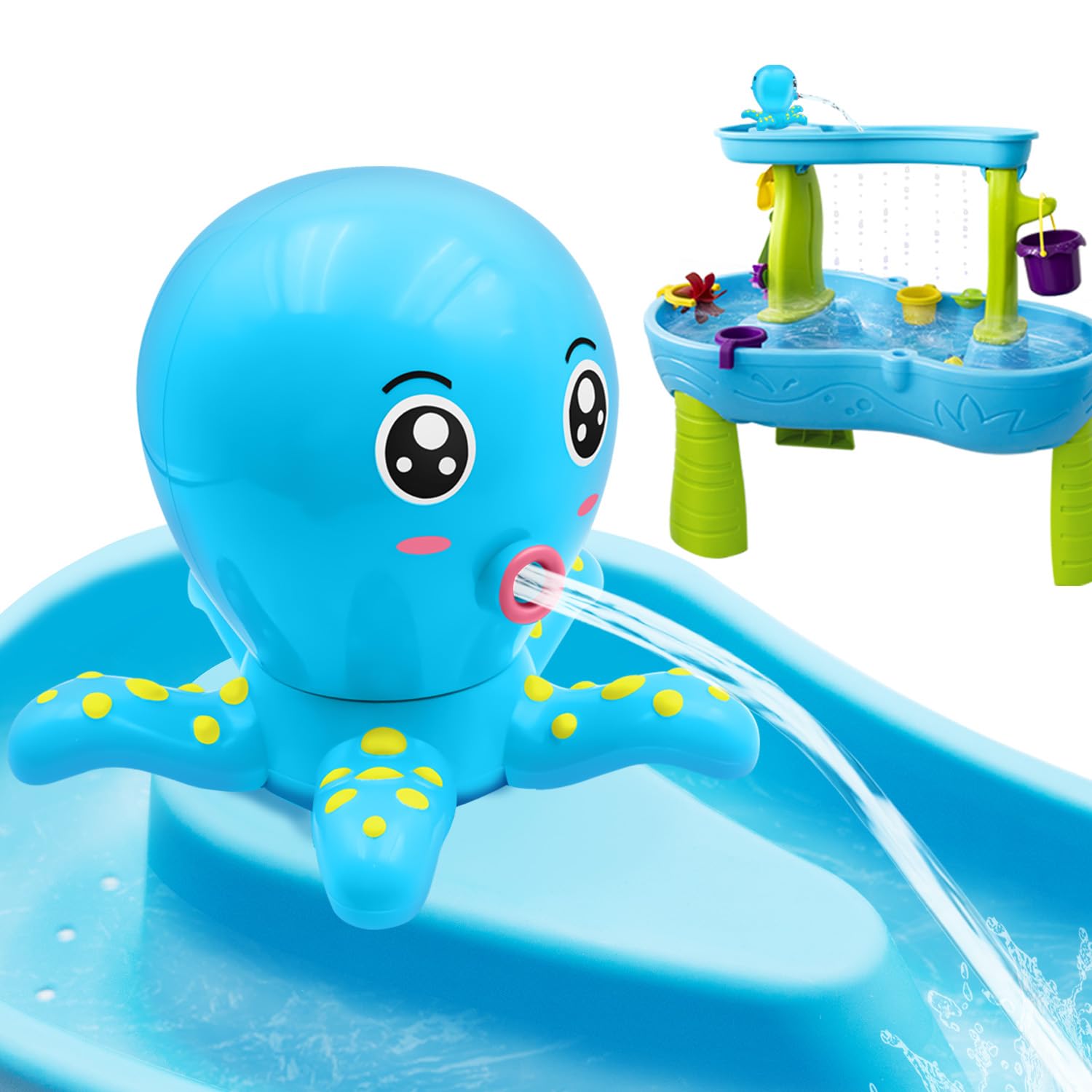 Infowush blue octopus water table pump for toddlers